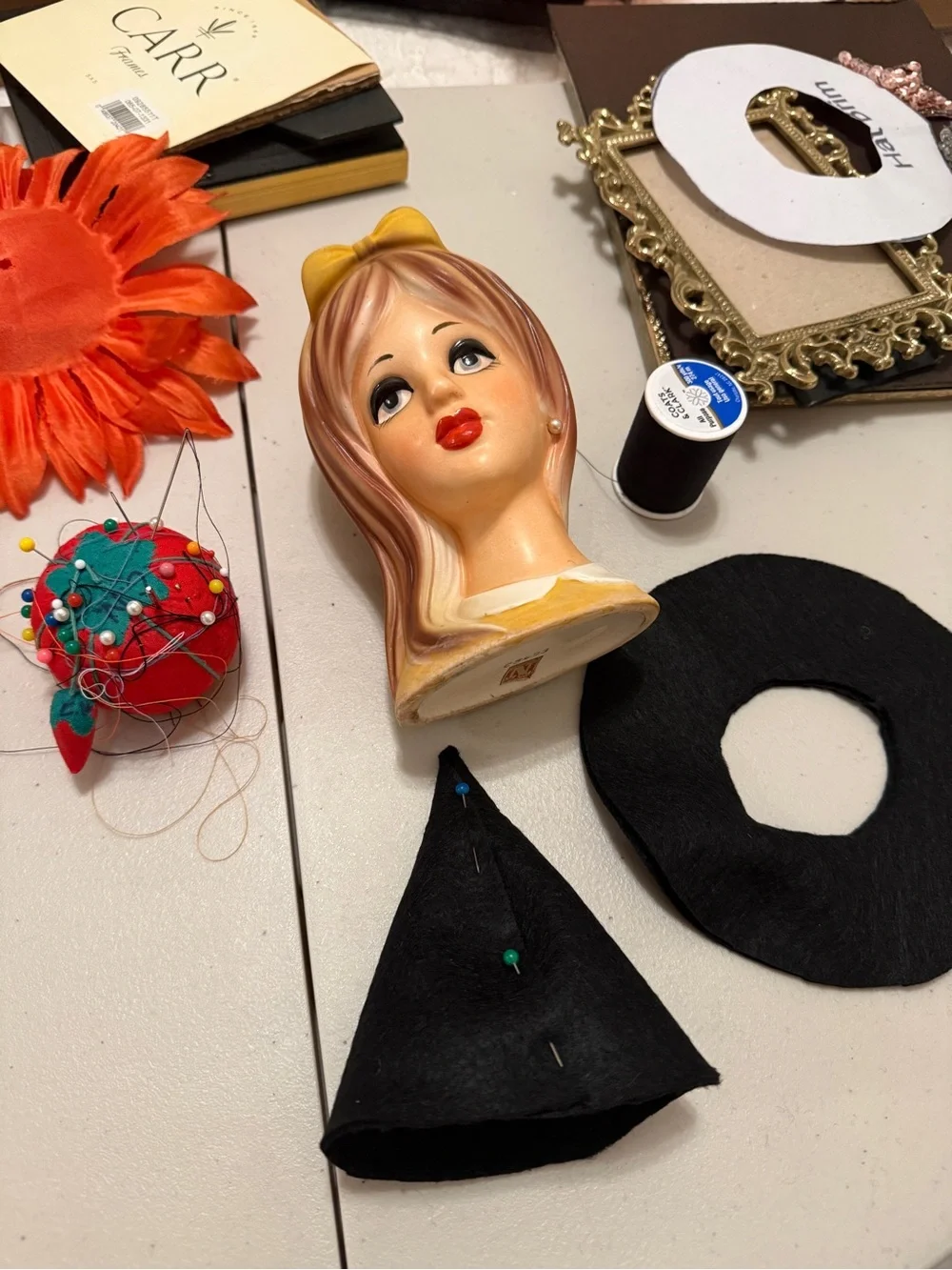 OOAK Fall Teen Witch Head Vase made by Me!